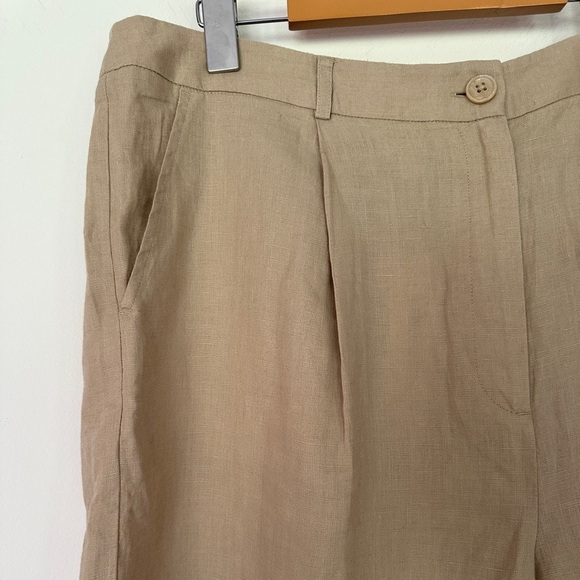 The Drop | 100% Linen Millie Loose Fit Pleated Long Shorts - Picture 3 of 7